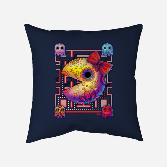 Ms Pac Muertos-none removable cover w insert throw pillow-MoniWolf