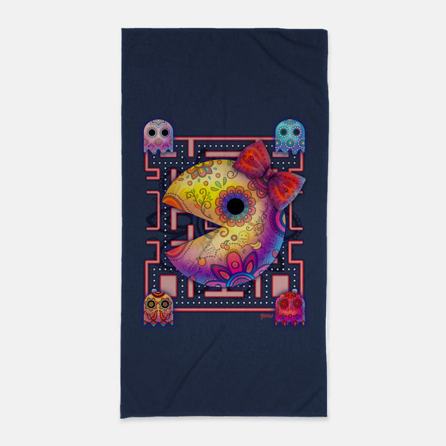 Ms Pac Muertos-none beach towel-MoniWolf