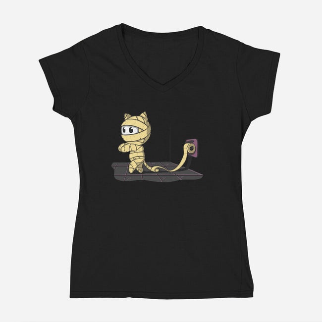 Mummy Cat-womens v-neck tee-IdeasConPatatas