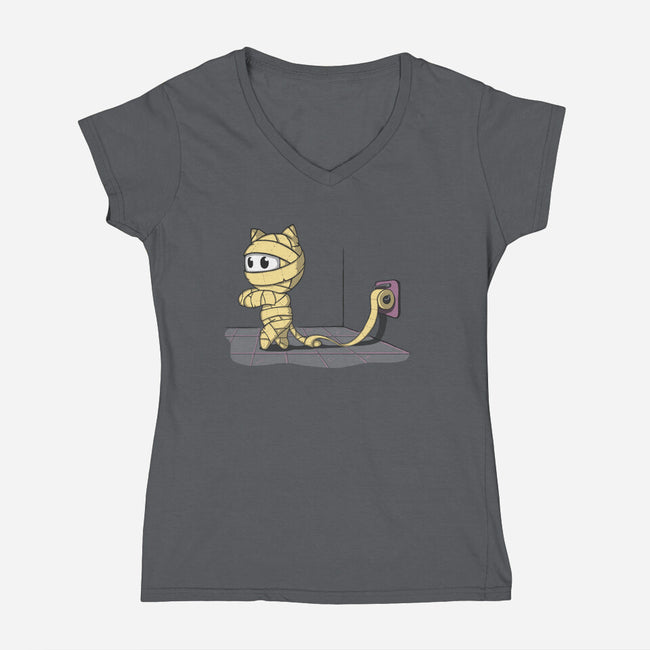 Mummy Cat-womens v-neck tee-IdeasConPatatas