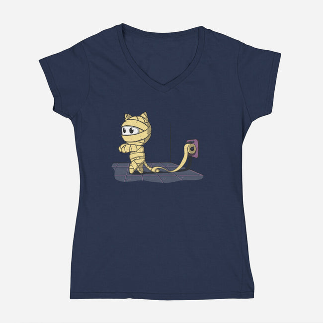 Mummy Cat-womens v-neck tee-IdeasConPatatas