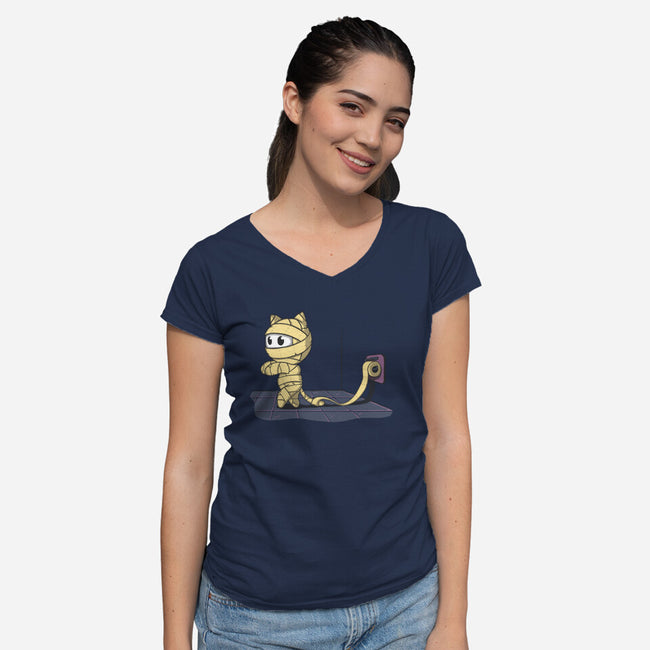 Mummy Cat-womens v-neck tee-IdeasConPatatas