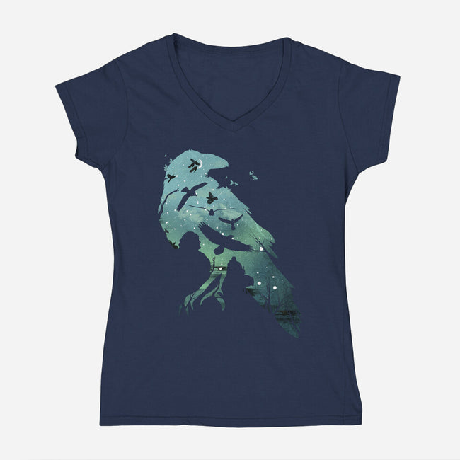 Murder of Crows-womens v-neck tee-dandingeroz