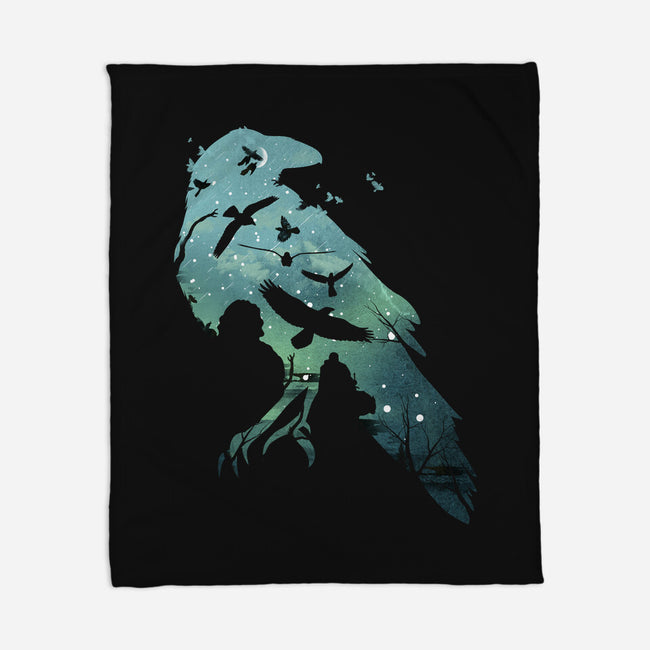 Murder of Crows-none fleece blanket-dandingeroz