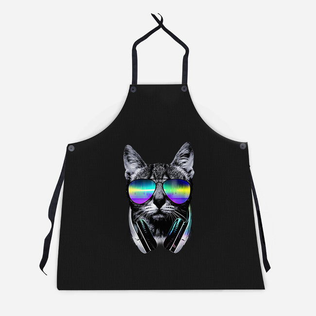 Music Lover Cat-unisex kitchen apron-clingcling