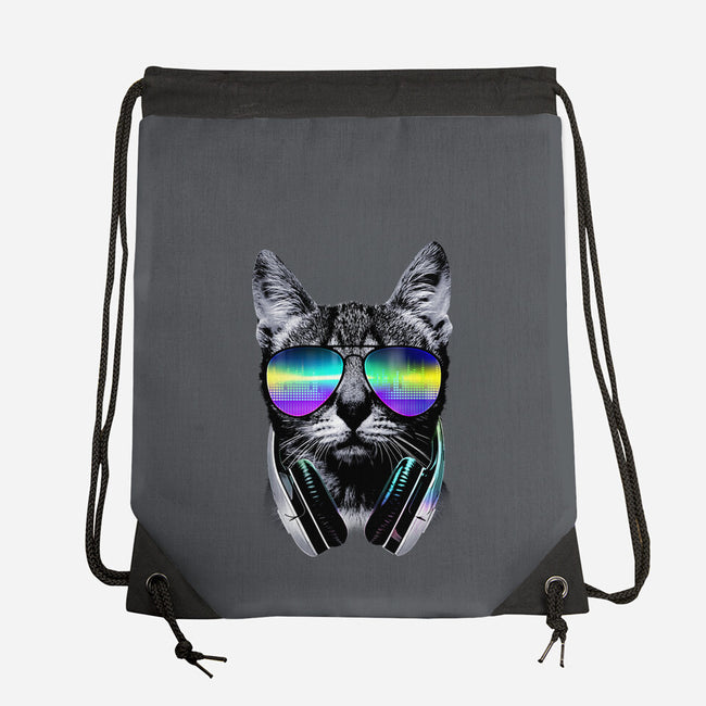 Music Lover Cat-none drawstring bag-clingcling