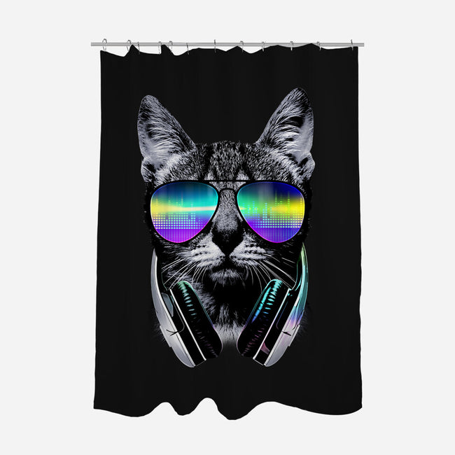 Music Lover Cat-none polyester shower curtain-clingcling
