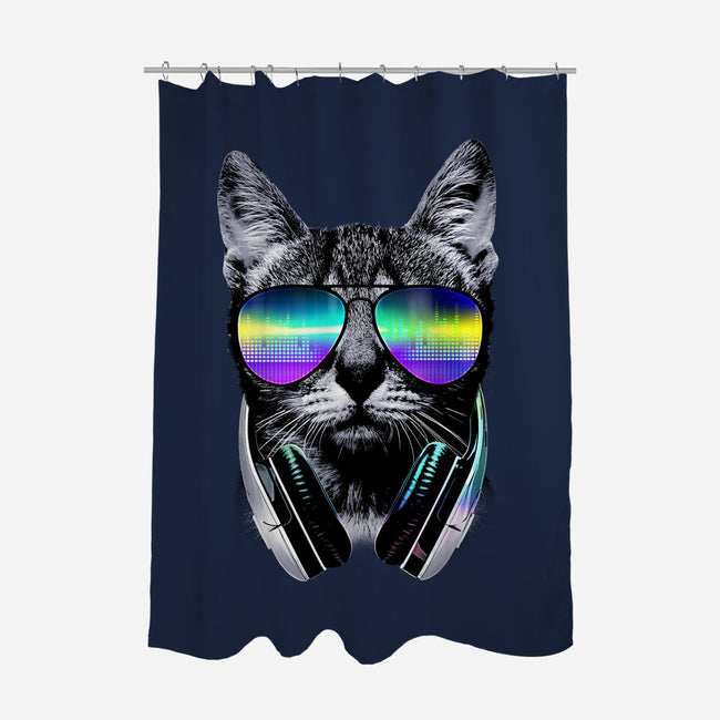 Music Lover Cat-none polyester shower curtain-clingcling