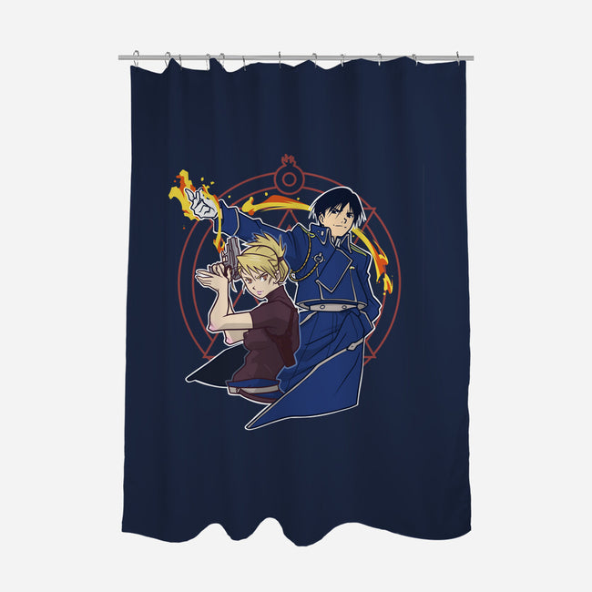 Mustang & Hawkeye-none polyester shower curtain-lucassilva