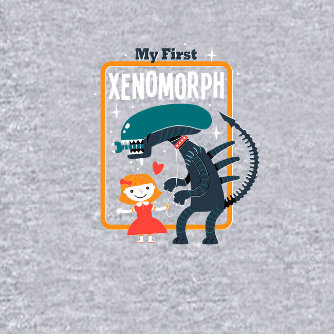 My First Xenomorph-womens off shoulder sweatshirt-DinoMike