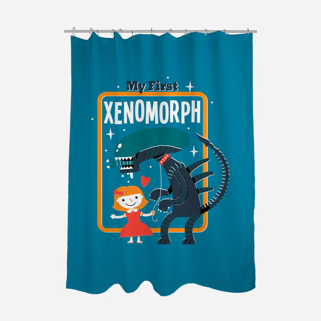 My First Xenomorph-none polyester shower curtain-DinoMike