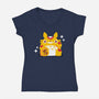 My Neighbor Maneki-Neko-womens v-neck tee-daria rhodes