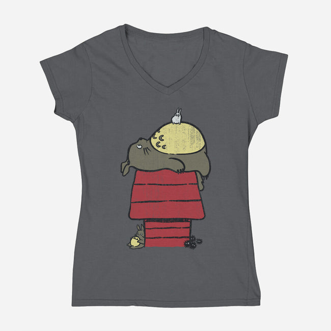My Neighbor Peanut-womens v-neck tee-Azafran