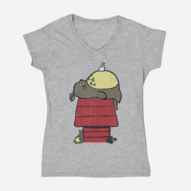 My Neighbor Peanut-womens v-neck tee-Azafran
