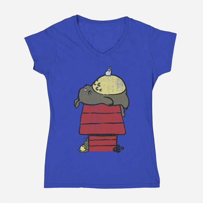 My Neighbor Peanut-womens v-neck tee-Azafran