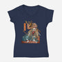 Mystery Kabuki-womens v-neck tee-ChetArt
