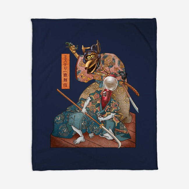 Mystery Kabuki-none fleece blanket-ChetArt