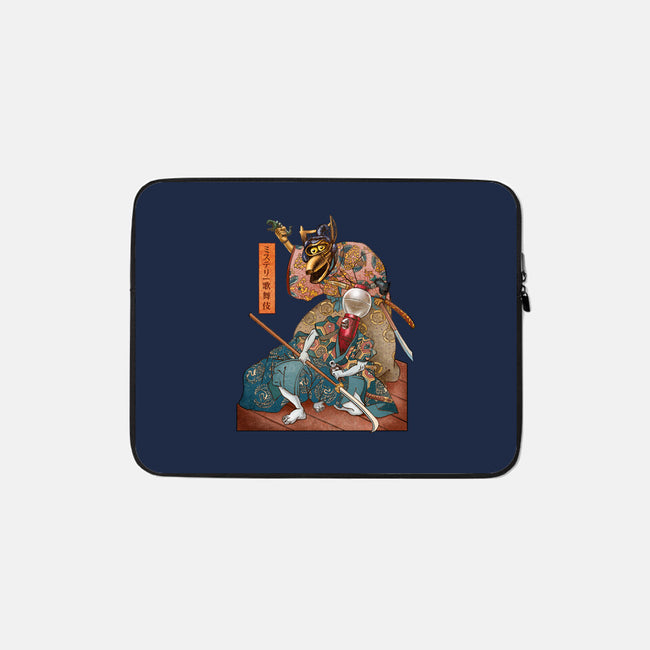 Mystery Kabuki-none zippered laptop sleeve-ChetArt