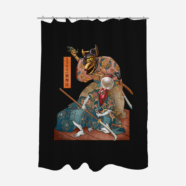 Mystery Kabuki-none polyester shower curtain-ChetArt