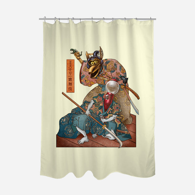 Mystery Kabuki-none polyester shower curtain-ChetArt