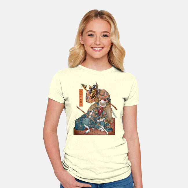 Mystery Kabuki-womens fitted tee-ChetArt