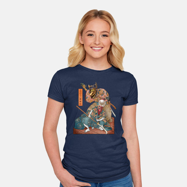 Mystery Kabuki-womens fitted tee-ChetArt