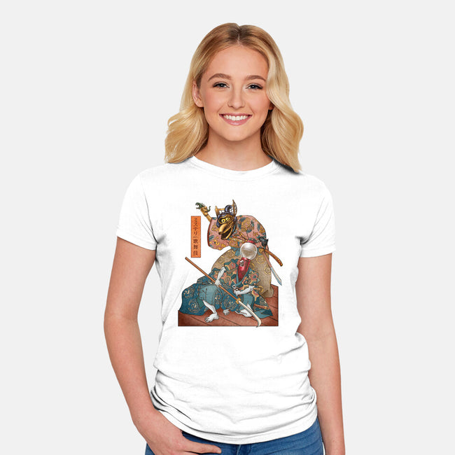 Mystery Kabuki-womens fitted tee-ChetArt