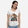 Mystery Kabuki-womens v-neck tee-ChetArt