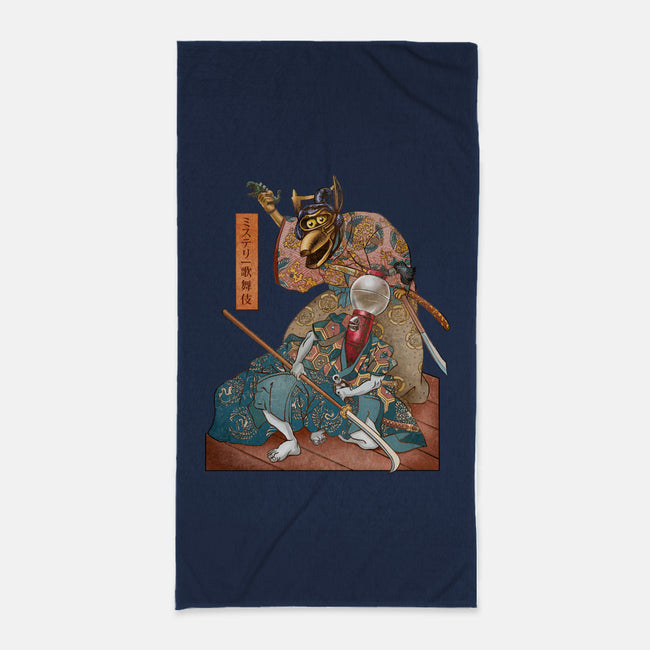 Mystery Kabuki-none beach towel-ChetArt