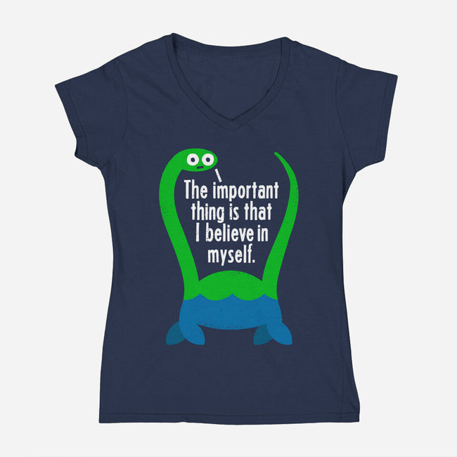 Myth Understood-womens v-neck tee-David Olenick