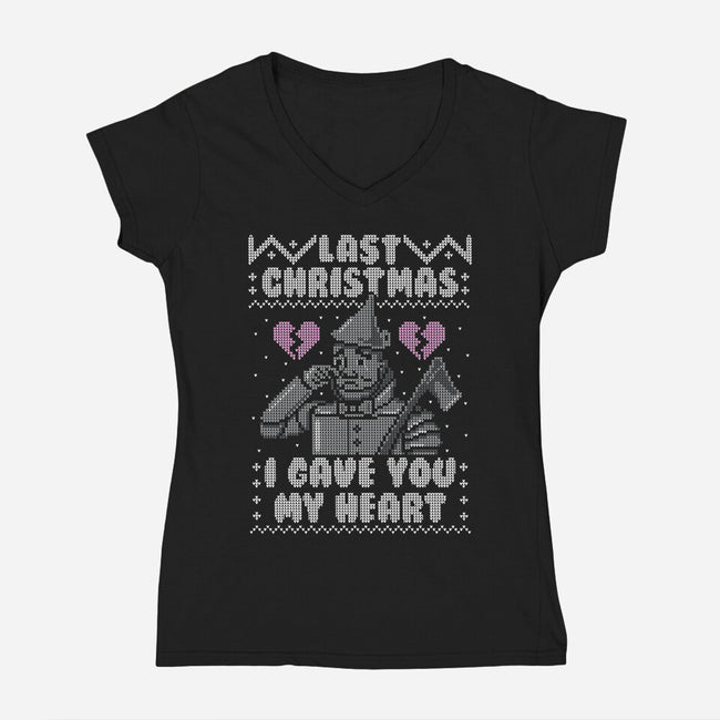 Last Christmas!-womens v-neck tee-Raffiti