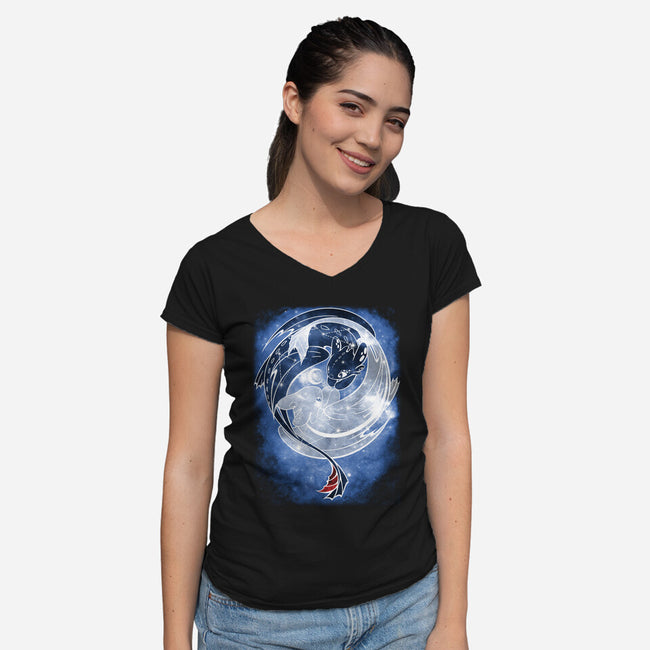 Last Starry Dragons-womens v-neck tee-ChocolateRaisinFury