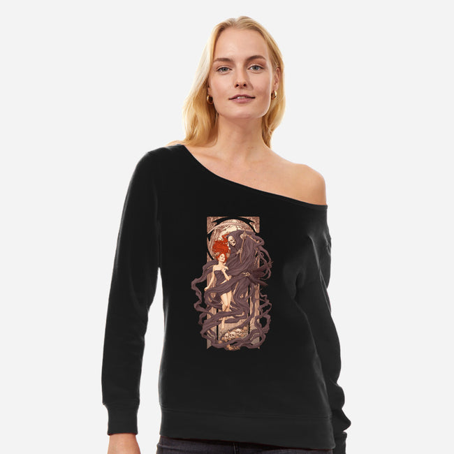 Le Passage des Morts Nouveaux-womens off shoulder sweatshirt-Moutchy