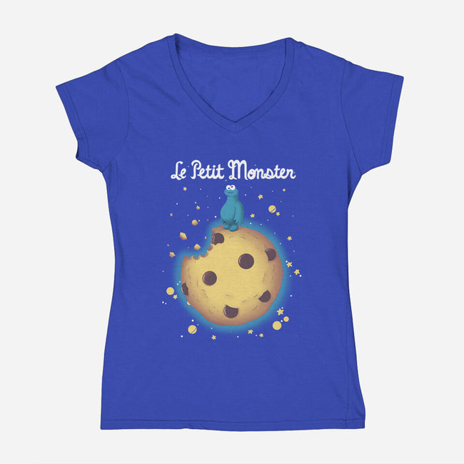 Le Petit Monster-womens v-neck tee-KindaCreative