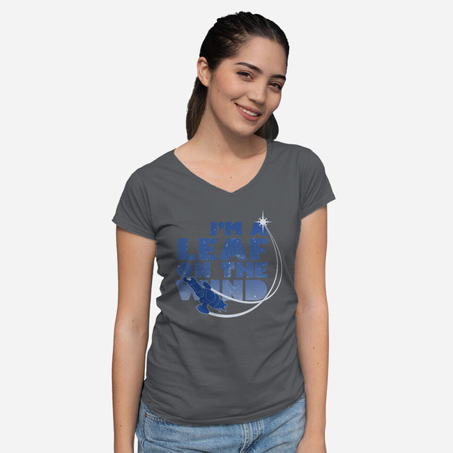 Leaf on the Wind-womens v-neck tee-geekchic_tees