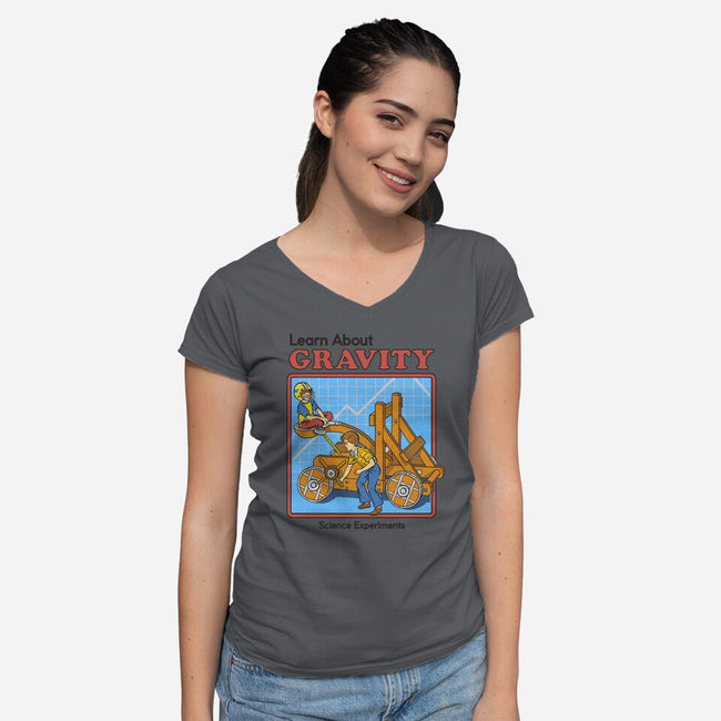 Learn About Gravity-womens v-neck tee-Steven Rhodes