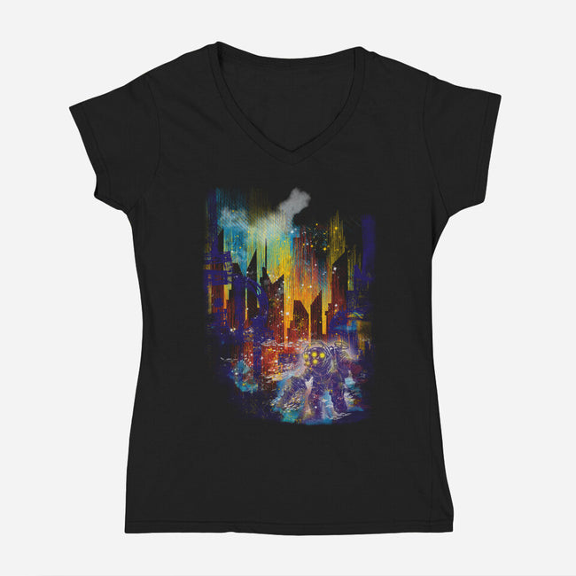 Leaving Rapture-womens v-neck tee-kharmazero