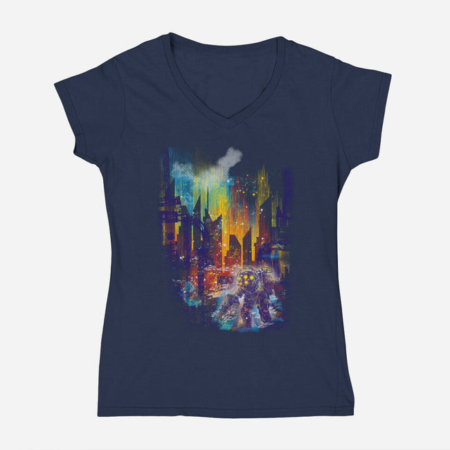 Leaving Rapture-womens v-neck tee-kharmazero