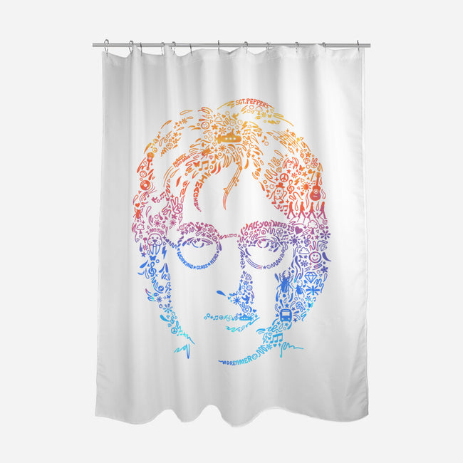 Lennon-none polyester shower curtain-Gamma-Ray