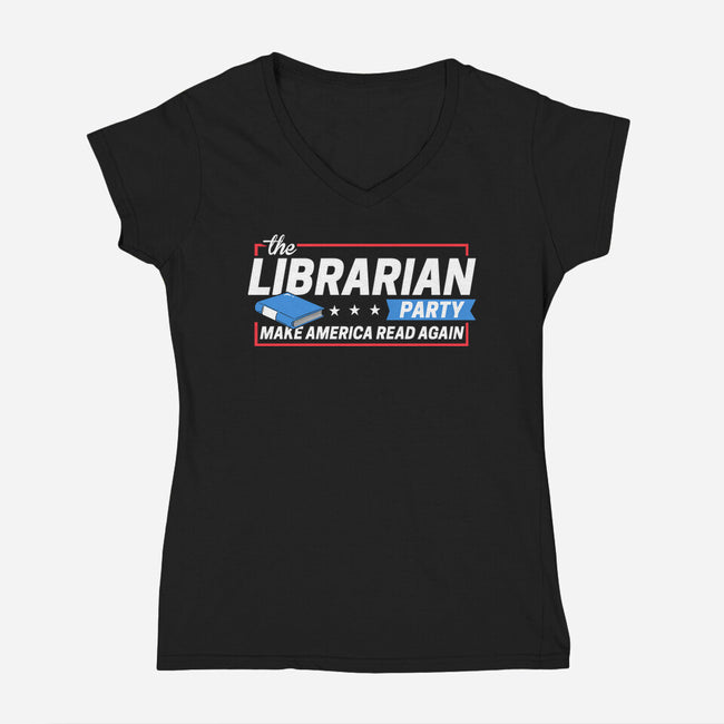 Librarian Party-womens v-neck tee-BootsBoots