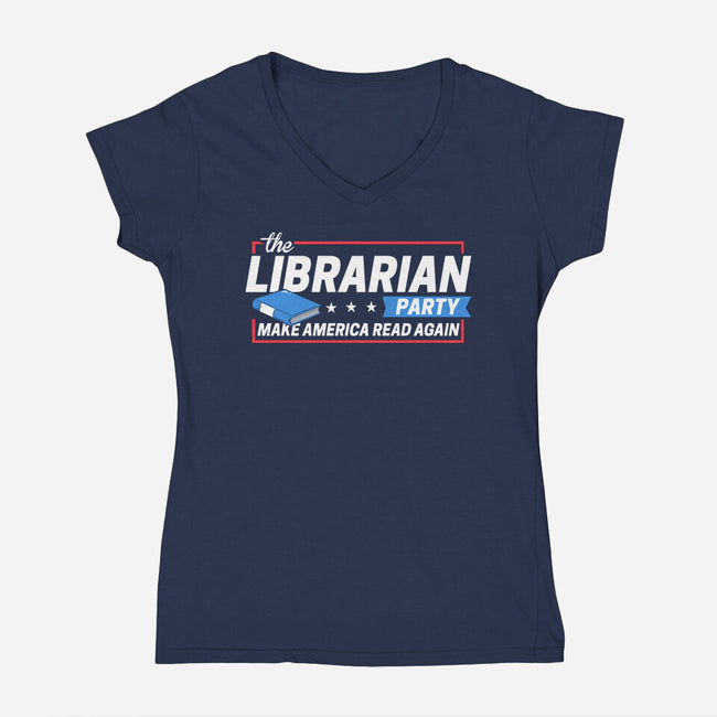Librarian Party-womens v-neck tee-BootsBoots