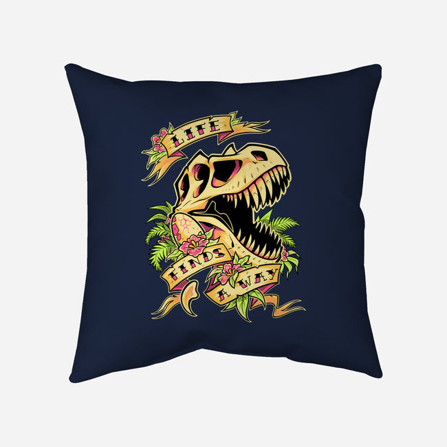 Life Finds a Way-none removable cover w insert throw pillow-Squeedge Monster