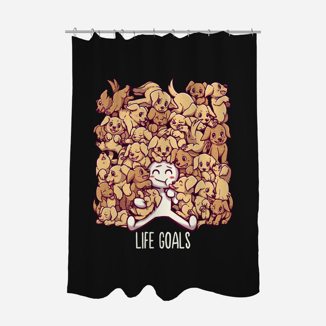 Life Goals-none polyester shower curtain-TechraNova