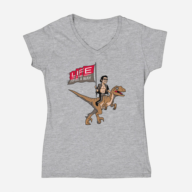 Life Uhhh Finds a Way-womens v-neck tee-Ben Douglass