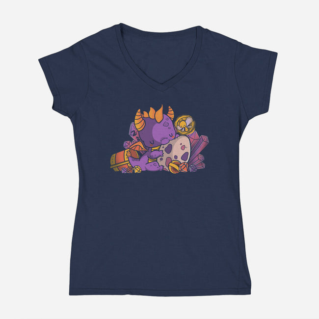 Lil Dragon-womens v-neck tee-TaylorRoss1