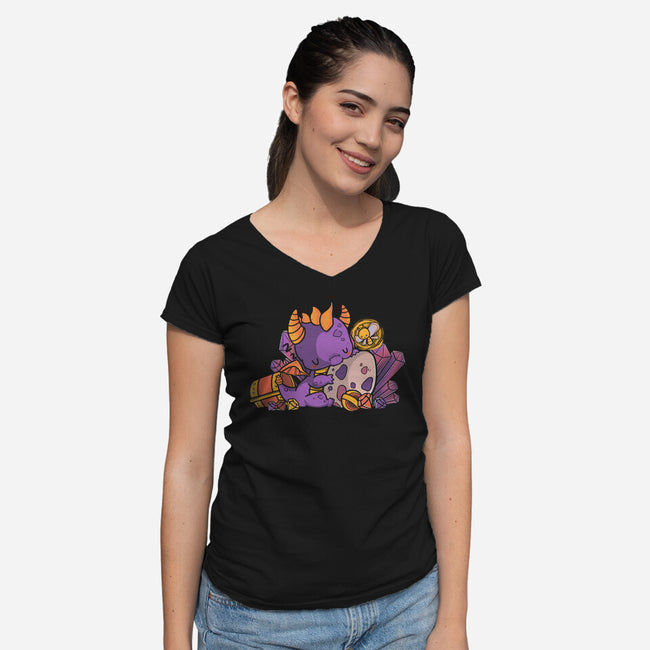 Lil Dragon-womens v-neck tee-TaylorRoss1