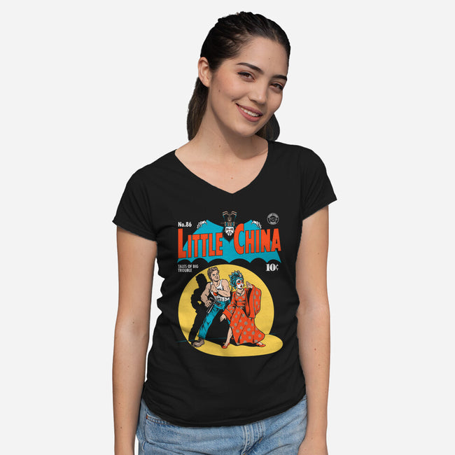Little China Comic-womens v-neck tee-harebrained