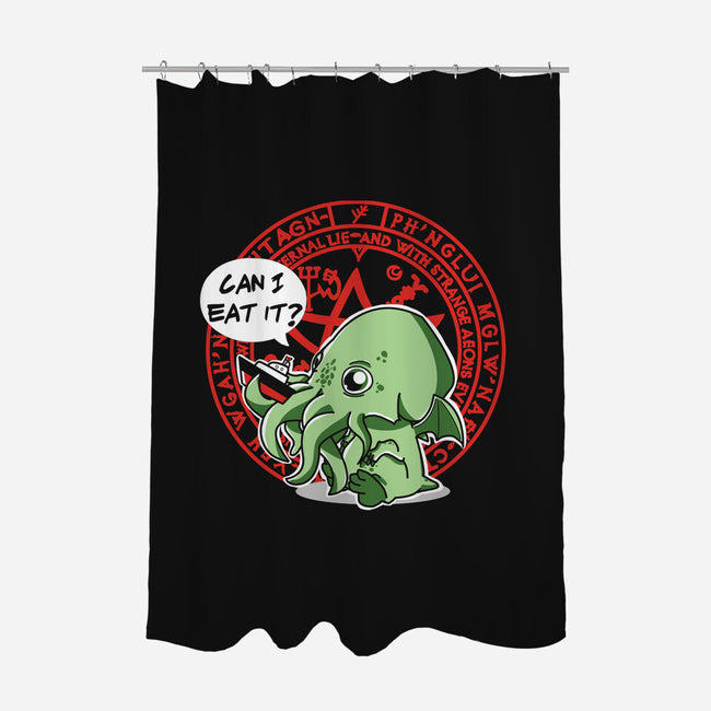 Little Cthulhu Is Hungry-none polyester shower curtain-TaylorRoss1