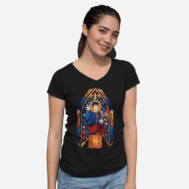 Logical Saint-womens v-neck tee-SXStudios