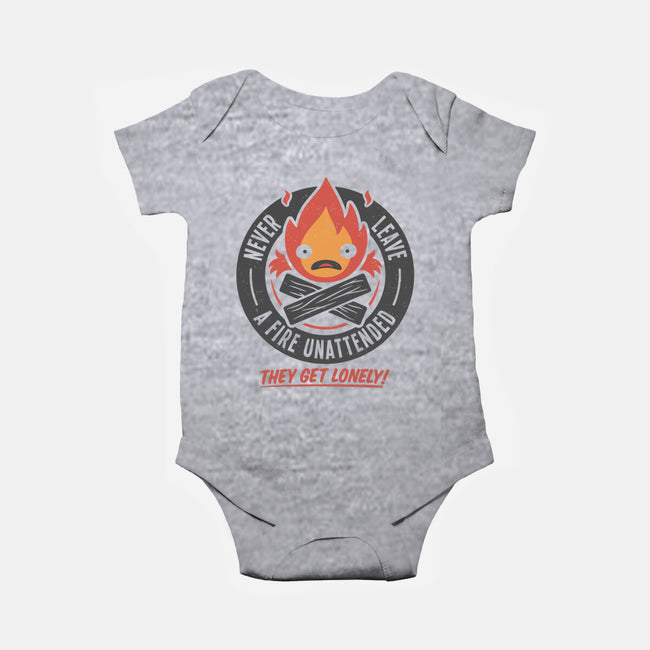 Lonely Fire Demon-baby basic onesie-adho1982